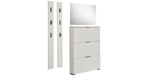 GARDEROBE 4-teilig  in 190/200/19 cm  - Kaschmir/Eichefarben, Design, Glas/Holzwerkstoff (190/200/19cm) - Voleo