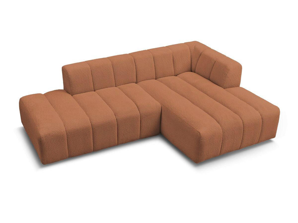 ECKSOFA  ANNECY Orange Bouclé  - Schwarz/Orange, MODERN, Kunststoff/Textil (262/170cm)