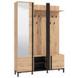 GARDEROBE  in 134,5/192,6/33,2 cm  - Schwarz/Eiche Artisan, Basics, Holzwerkstoff (134,5/192,6/33,2cm) - Carryhome