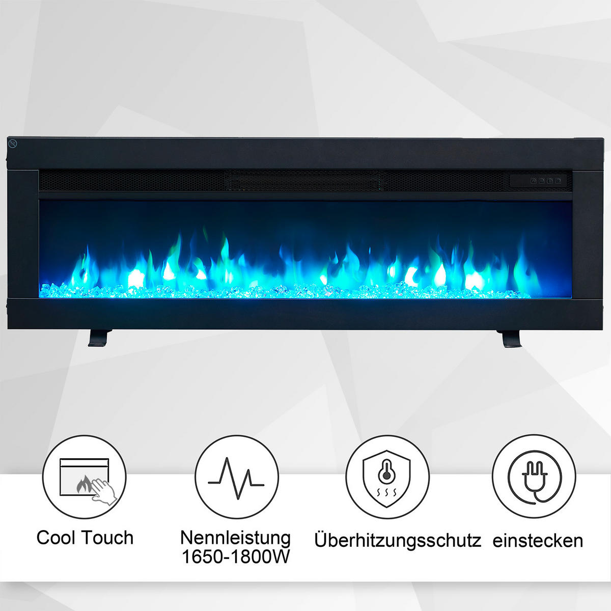 ELEKTROKAMIN - Schwarz, Basics, Metall (102/33/12cm)