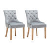 STUHL-SET 2 Stück  in Samt Holz, Textil  - Hellgrau/Naturfarben, Design, Holz/Textil (56/91/63cm) - Livetastic