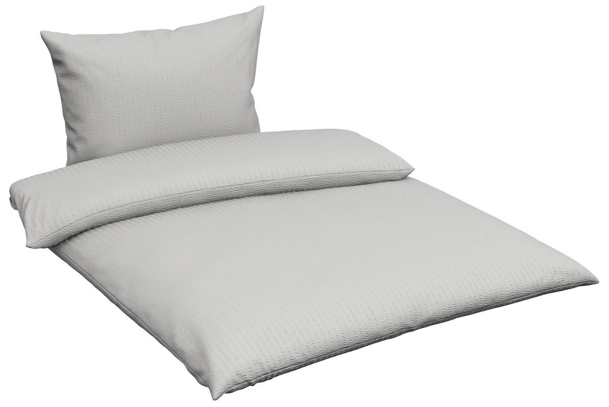 KREPOVÉ OBLIEČKY, seersucker, sivá, 140/200 cm - sivá, Konventionell, textil (140/200cm) - Esposa