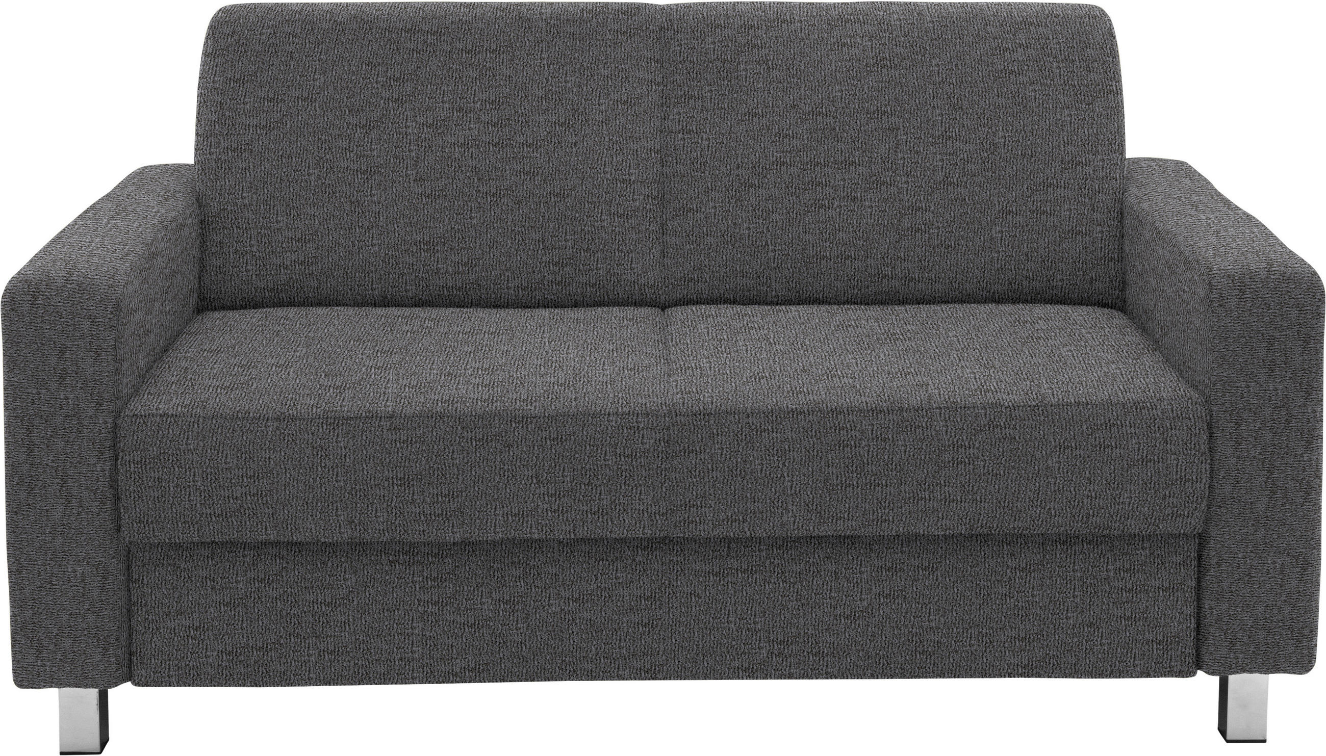 2-SITZER-SOFA in Flachgewebe Dunkelgrau  - Chromfarben/Dunkelgrau, Design, Textil/Metall (158/83/85cm) - Xora