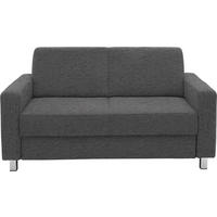 2-SITZER-SOFA in Flachgewebe Dunkelgrau  - Chromfarben/Dunkelgrau, Design, Textil/Metall (158/83/85cm) - Xora