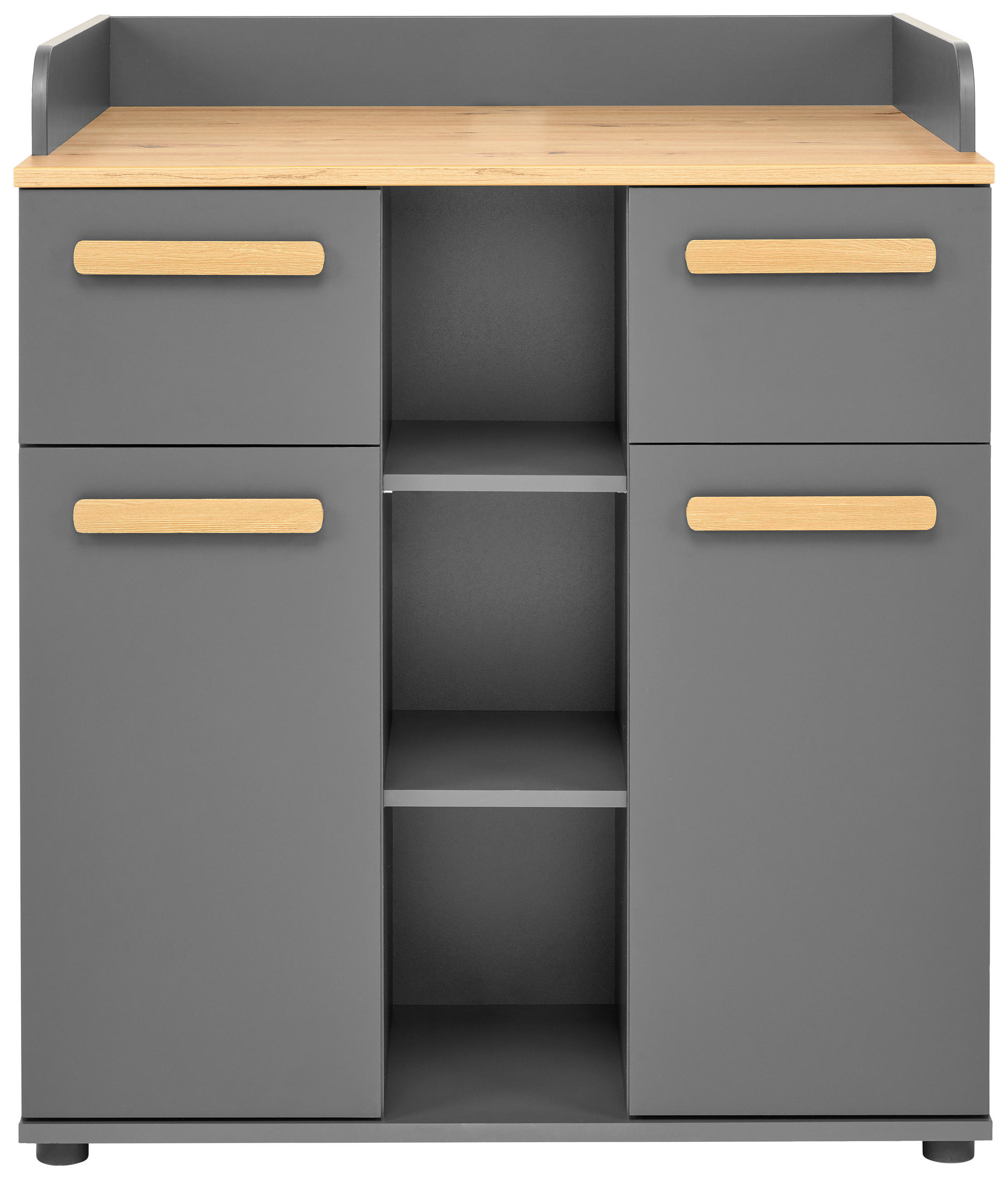 WICKELKOMMODE Graphitfarben, Eiche Artisan  - Graphitfarben/Eiche Artisan, Basics, Holzwerkstoff/Kunststoff (89,2/100,2/70cm) - My Baby Lou