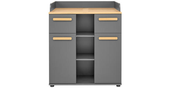 WICKELKOMMODE 89,2/100,2/70 cm - Graphitfarben/Eiche Artisan, Basics, Holzwerkstoff/Kunststoff (89,2/100,2/70cm) - My Baby Lou