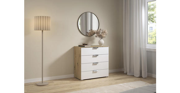 KOMMODE  in 80/81/42 cm  - Chromfarben/Weiß, Design, Holzwerkstoff/Metall (80/81/42cm) - Carryhome