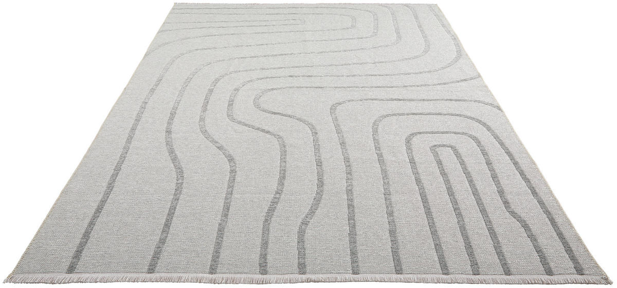 FLACHWEBETEPPICH  Wohnzimmer 80/150 cm Olivia Grau, Weiß rechteckig  - Weiß/Grau, LIFESTYLE, Textil (80/150cm) - Novel