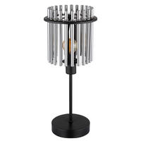 STOLNÁ LAMPA, E14, 15/37,5 cm  - čierna/sivá, Trend, kov/sklo (15/37,5cm)