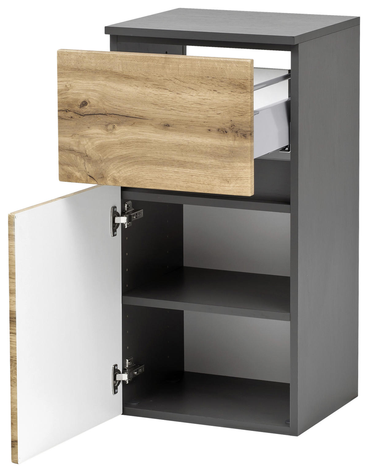 UNTERSCHRANK 40/79/35 cm   - Eichefarben/Silberfarben, KONVENTIONELL, Holzwerkstoff (40/79/35cm) - Held