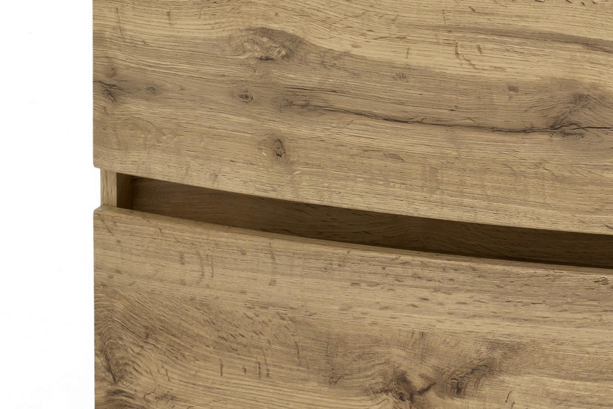 WASCHTISCHKOMBI 80 cm  - Eichefarben/Weiß, KONVENTIONELL, Glas/Holzwerkstoff (80cm) - Held