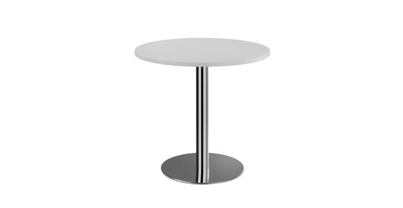 KONFERENZTISCH 80/80/74 cm  - Chromfarben/Weiß, KONVENTIONELL, Holzwerkstoff/Metall (80/80/74cm) - Venda