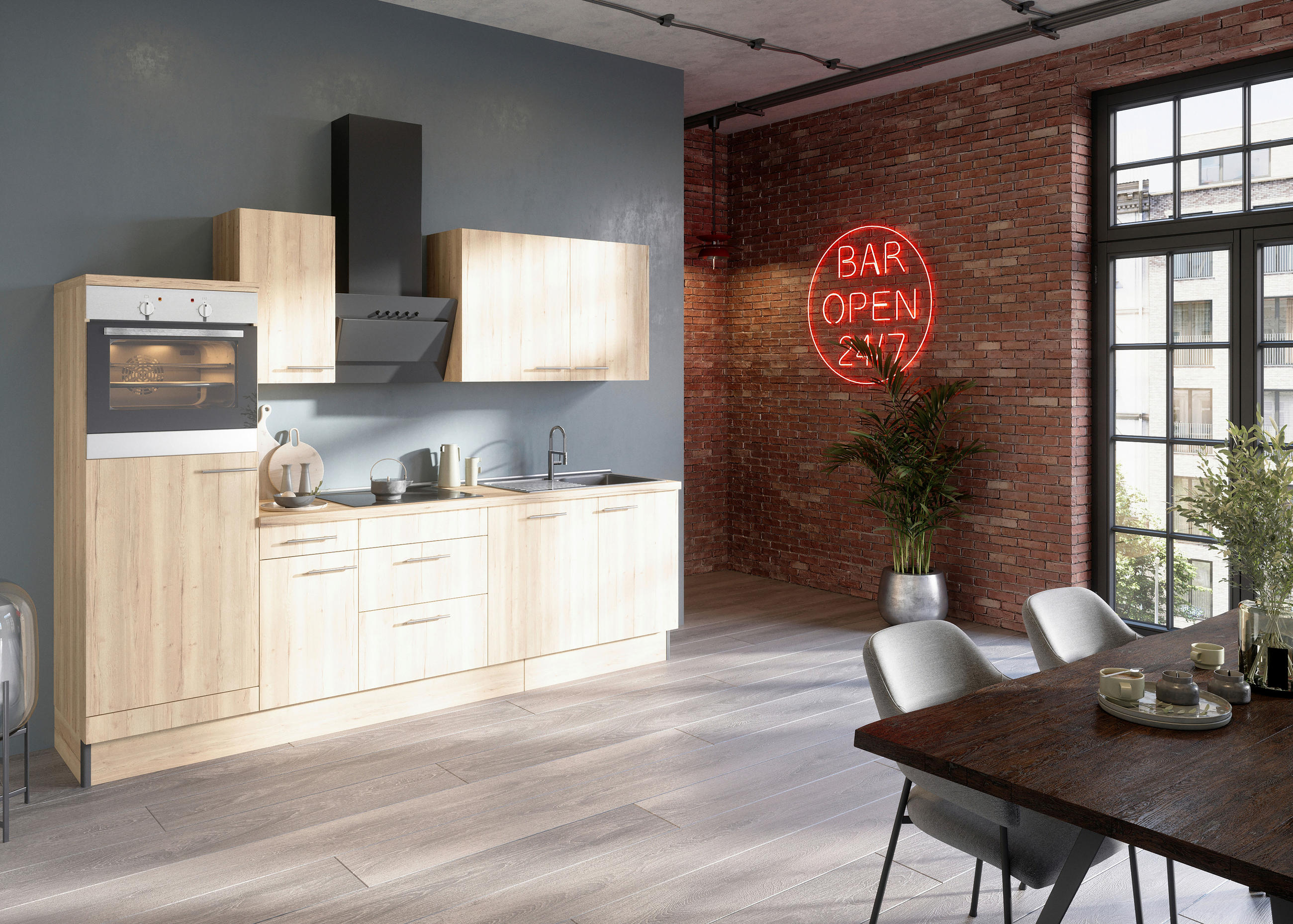 Optifit Küchenleerblock Eiche 270 cm