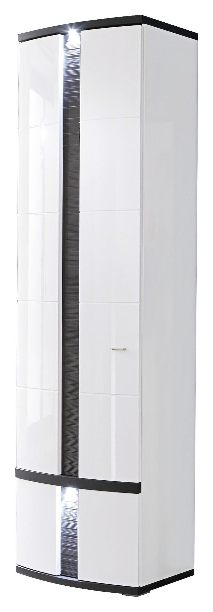GARDEROBENSCHRANK  in 60/209/40 cm  - Chromfarben/Graphitfarben, Design, Holzwerkstoff/Metall (60/209/40cm) - Livetastic