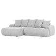 ECKSOFA Greige Flachgewebe  - Greige/Schwarz, KONVENTIONELL, Kunststoff/Textil (175/276cm) - Carryhome