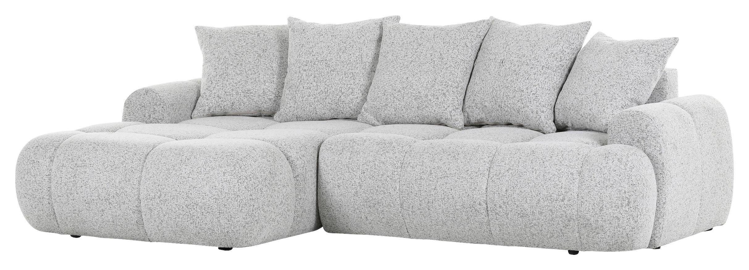 ECKSOFA Greige Flachgewebe  - Greige/Schwarz, KONVENTIONELL, Kunststoff/Textil (175/276cm) - Carryhome