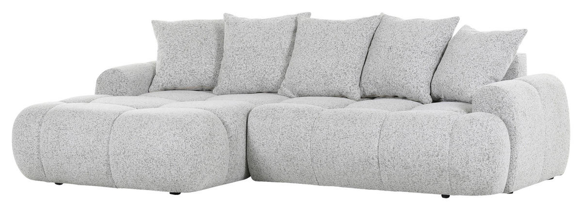 ECKSOFA in Flachgewebe Greige  - Greige/Schwarz, Konventionell, Kunststoff/Textil (175/276cm) - Carryhome