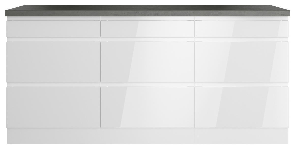 BÄNKSKÅP 180/86/60 cm  i grå, vit, vit högglans  - vit/vit högglans, Lifestyle, trämaterial (180/86/60cm) - Held
