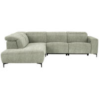 ECKSOFA in Flachgewebe Olivgrün  - Schwarz/Olivgrün, Design, Textil/Metall (238/290cm) - Pure Home Lifestyle