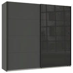 SCHWEBETÜRENSCHRANK  in Graphitfarben, Schwarz  - Schwarz/Graphitfarben, Design, Glas/Holzwerkstoff (225/208/65cm) - Carryhome