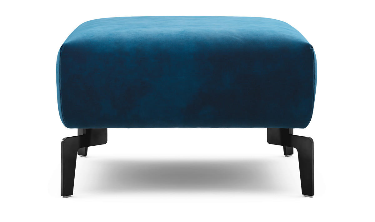 HOCKER in Textil Blau  - Blau/Schwarz, Design, Textil/Metall (70/70/46cm) - SENSOO