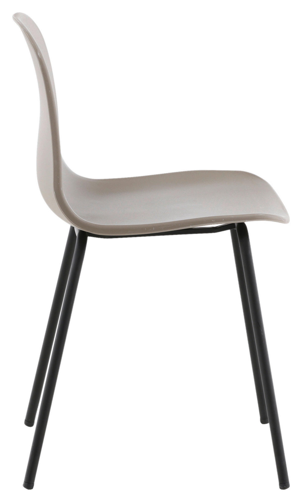 STUHL-SET 2 Stück  in Stahl matt  - Greige/Schwarz, Design, Kunststoff/Metall (49/82/48cm) - Livetastic