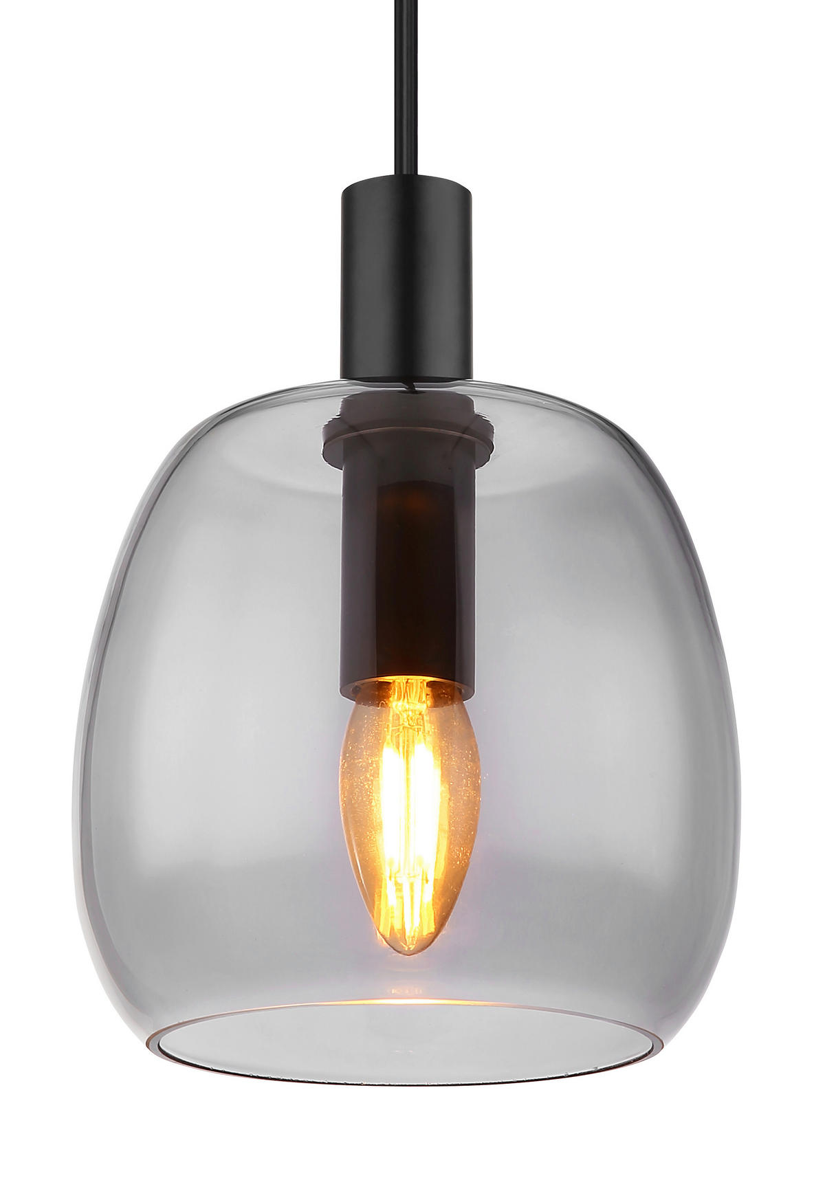 HÄNGELEUCHTE 16/120 cm    - Schwarz, Design, Glas/Metall (16/120cm) - Globo