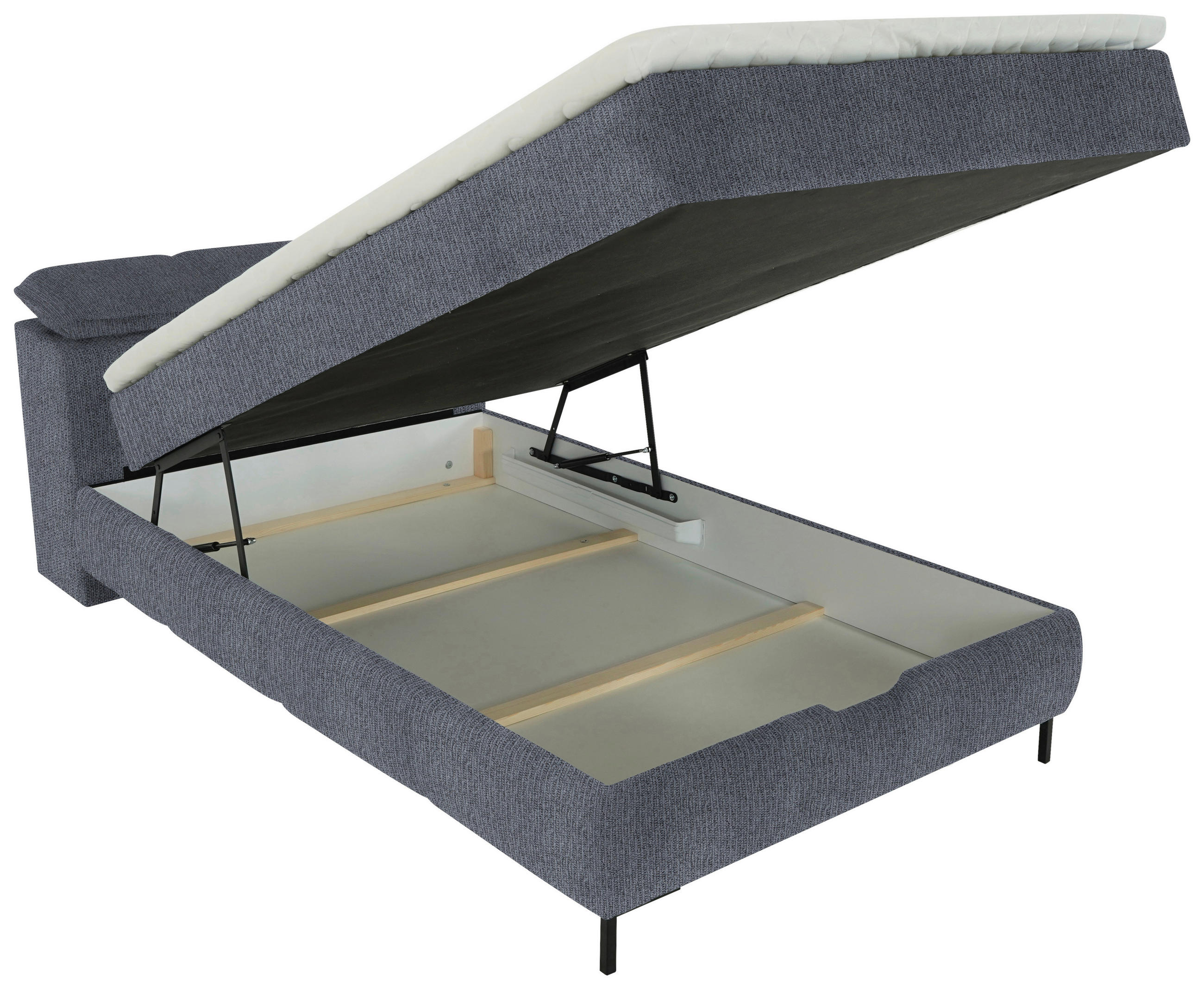 BOXBETT 120/200 cm  in Anthrazit  - Anthrazit/Schwarz, KONVENTIONELL, Holz/Holzwerkstoff (120/200cm) - Xora