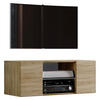 LOWBOARD  in 95/40/36 cm  - Alufarben/Sonoma Eiche, Modern, Glas/Holzwerkstoff (95/40/36cm) - MID.YOU
