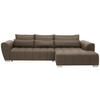 ECKSOFA in Webstoff Braun, Grau  304/218 cm  - Silberfarben/Braun, Design, Kunststoff/Textil (304/218cm) - Carryhome