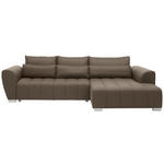 ECKSOFA in Webstoff Braun, Grau  304/218 cm  - Silberfarben/Braun, Design, Kunststoff/Textil (304/218cm) - Carryhome