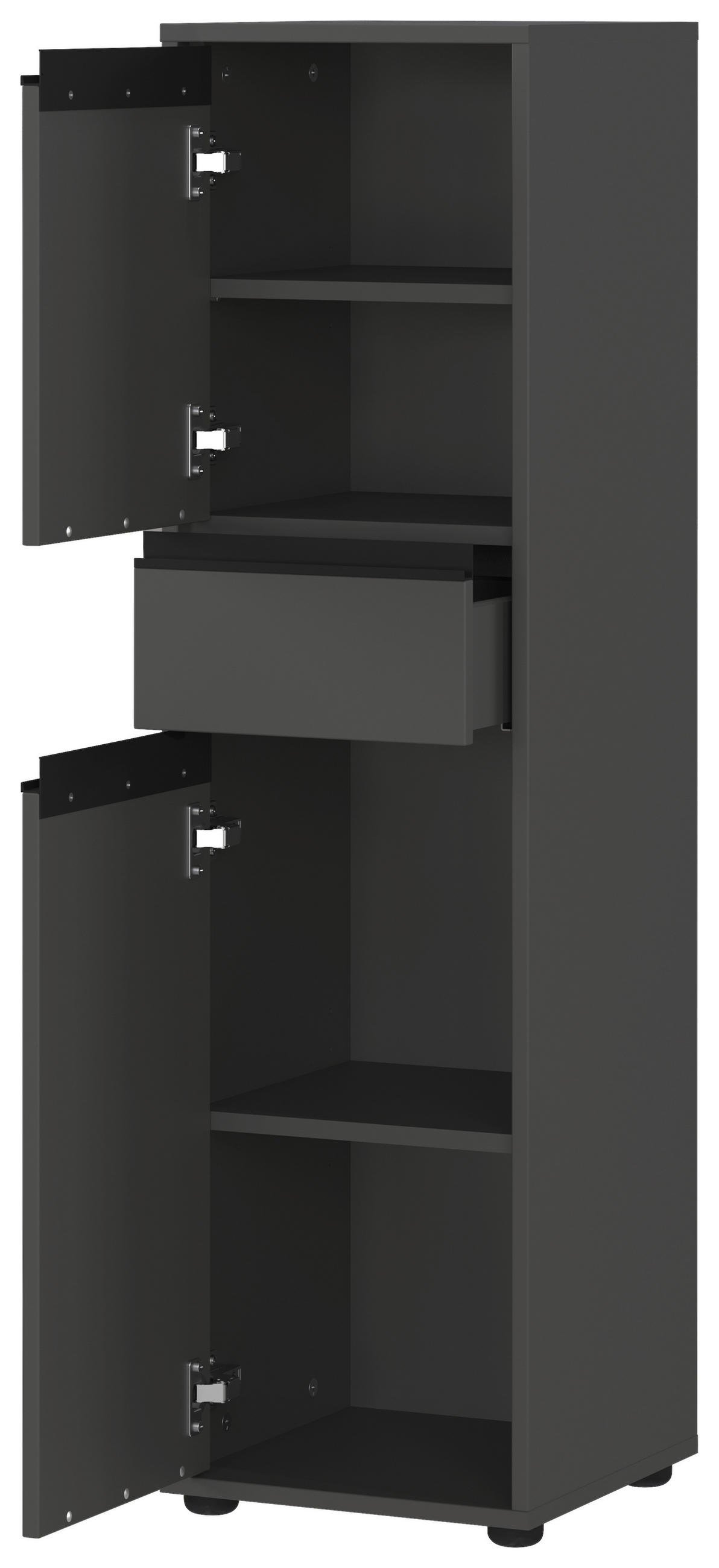 MIDISCHRANK 33/121/34 cm  - Graphitfarben/Schwarz, MODERN, Holzwerkstoff/Metall (33/121/34cm) - Germania