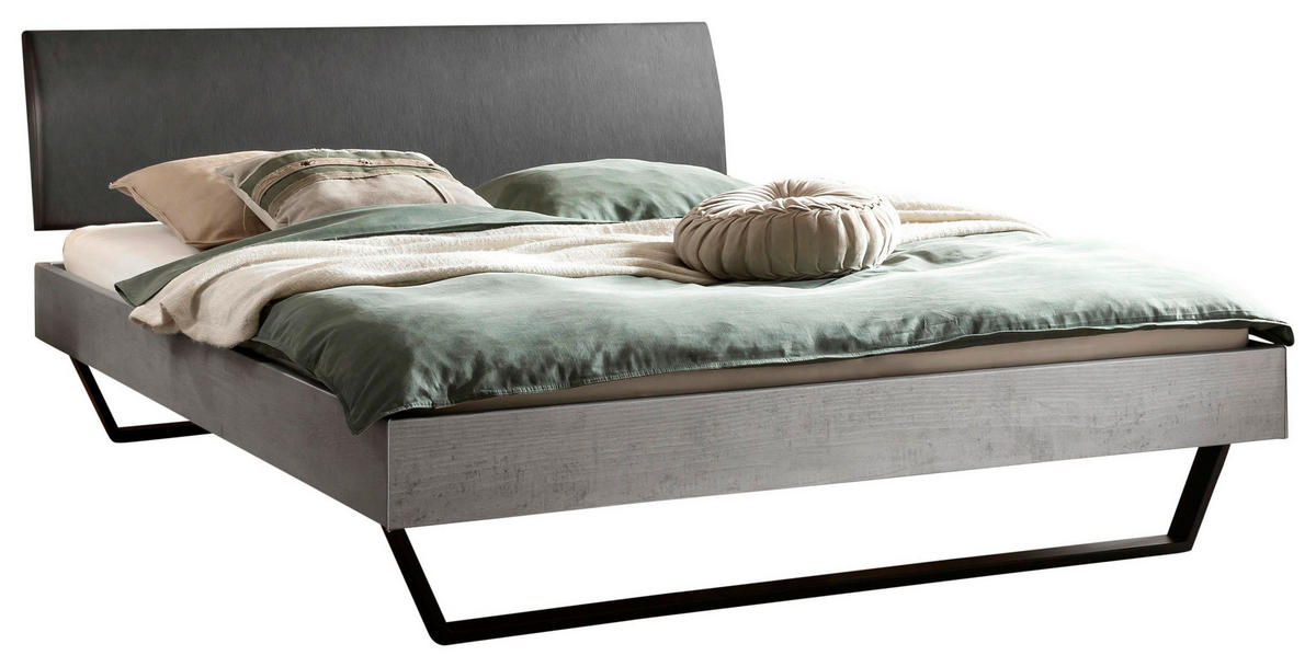 BETT 160/200 cm,  in Grau  - Anthrazit/Grau, Design, Metall (160/200cm) - Hasena