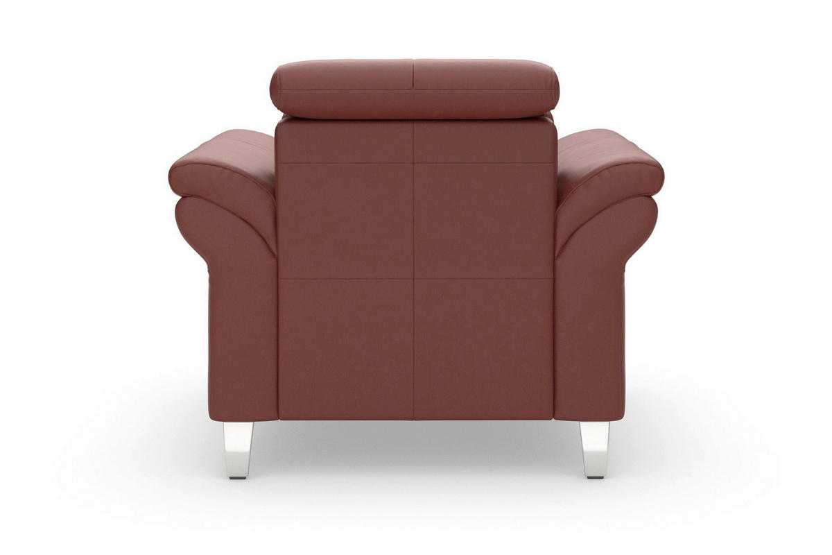 SESSEL in Echtleder Rotbraun  - Chromfarben/Rotbraun, Basics, Leder/Metall (101/84/93cm) - Sit & More