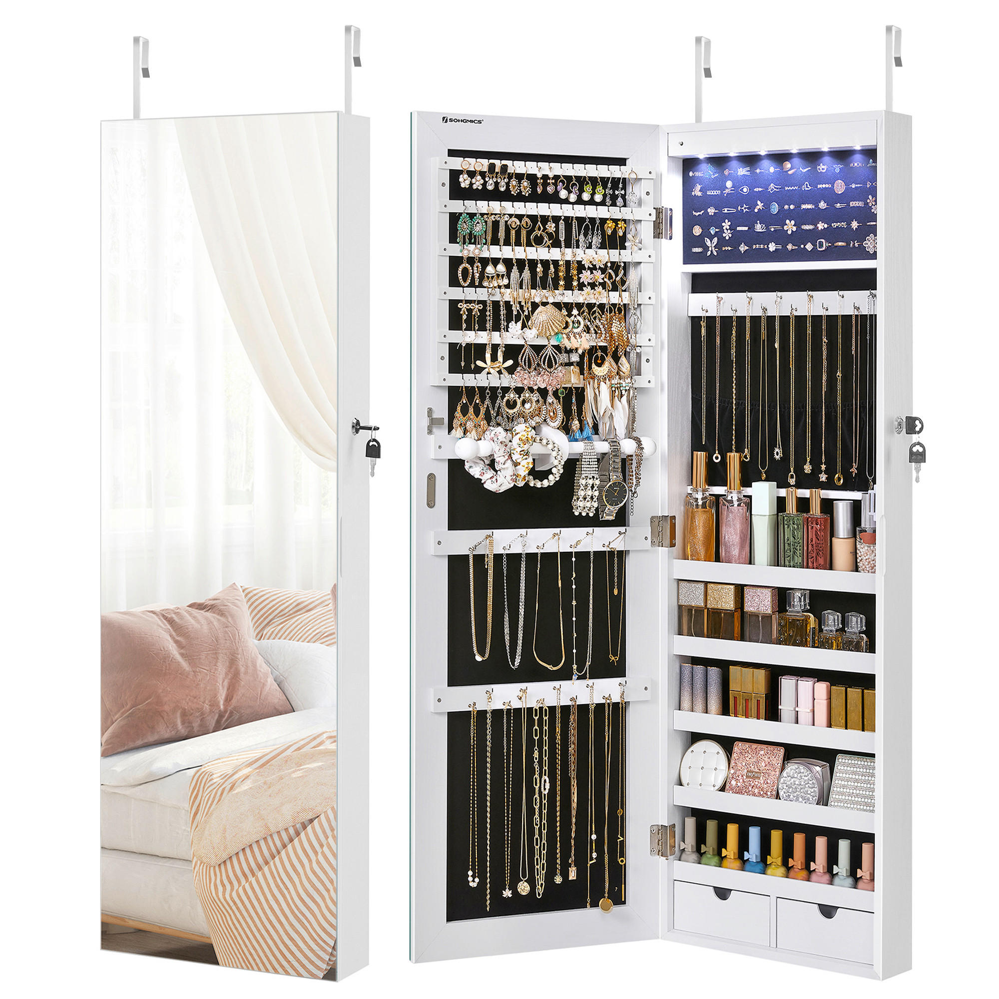 Schmuckschrank Weiß B: 37 Cm