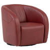 SESSEL in Echtleder Bordeaux  - Bordeaux/Schwarz, Design, Leder/Kunststoff (80/78/82cm) - Celina