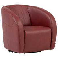 SESSEL in Echtleder Bordeaux  - Bordeaux/Schwarz, Design, Leder/Kunststoff (80/78/82cm) - Celina