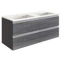 TVÄTTSTÄLL MED KOMMOD 120 cm  - vit/aluminiumfärg, Basics, metall/trämaterial (120cm) - Held