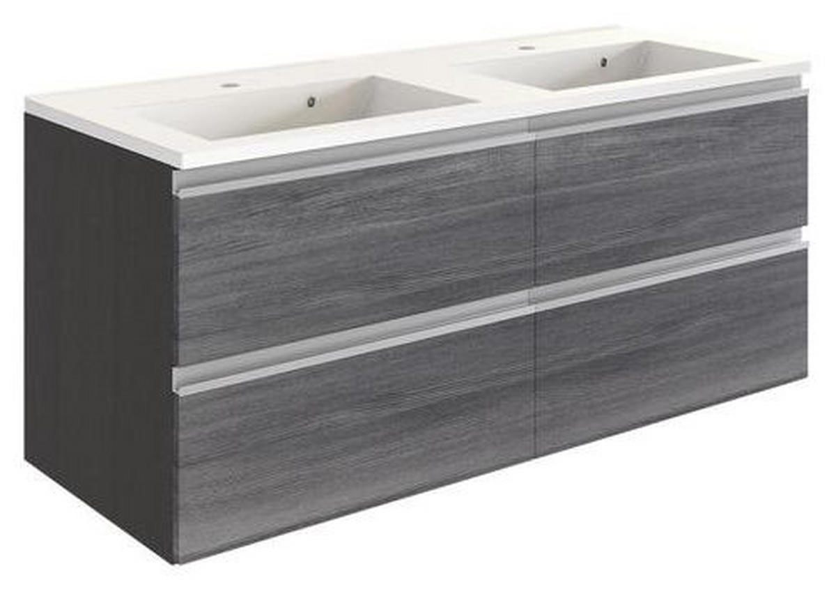 TVÄTTSTÄLL MED KOMMOD 120 cm  - vit/aluminiumfärg, Basics, metall/trämaterial (120cm) - Held