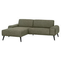 ECKSOFA  in Olivgrün  169/236 cm  - Schwarz/Olivgrün, Design, Holz/Textil (169/236cm) - Livetastic