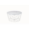 COUCHTISCH Sicherheitsglas 80/80/45 cm rund Weiß, Chromfarben  - Chromfarben/Weiß, Design, Glas/Metall (80/80/45cm) - Livetastic
