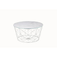 COUCHTISCH in Metall, Glas 80/80/45 cm  - Chromfarben/Weiß, Design, Glas/Metall (80/80/45cm) - Livetastic