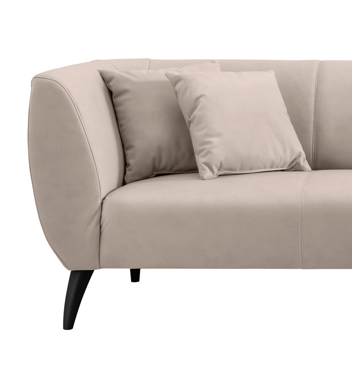 ECKSOFA in Lederlook Beige  - Beige/Schwarz, Modern, Holz/Textil (264/160cm) - Livetastic
