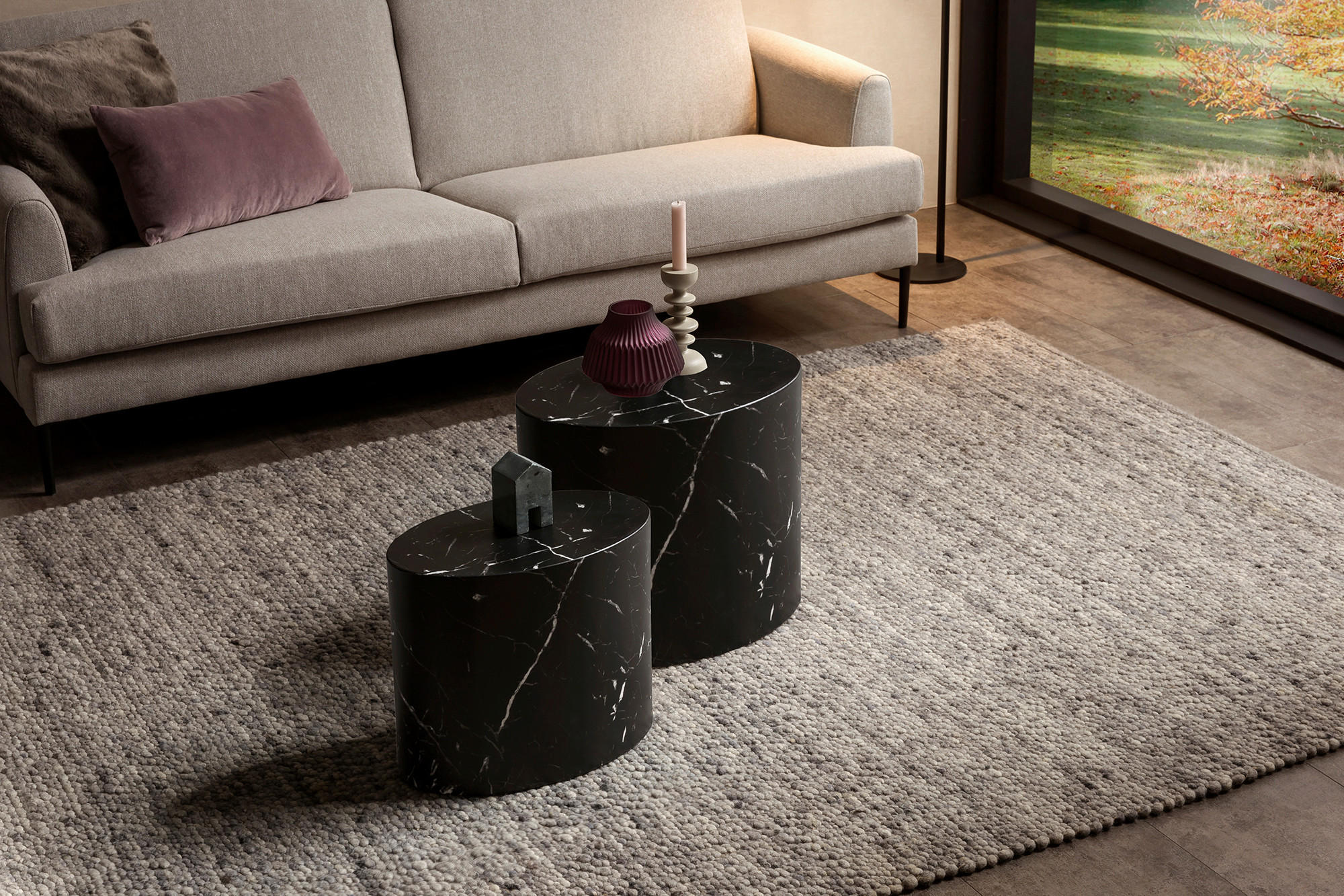 COUCHTISCHSET 48-40/33-24,5/40-33 cm oval Schwarz  - Schwarz, Design, Holzwerkstoff (48-40/33-24,5/40-33cm) - Livetastic