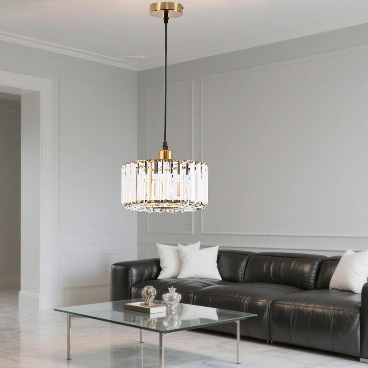 HÄNGELEUCHTE  - Goldfarben, KONVENTIONELL, Glas (120/27.5/27.5cm)