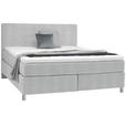BOXSPRINGBETT 180/200 cm in Hellgrau - Chromfarben/Hellgrau, KONVENTIONELL, Kunststoff/Textil (180/200cm) - Voleo