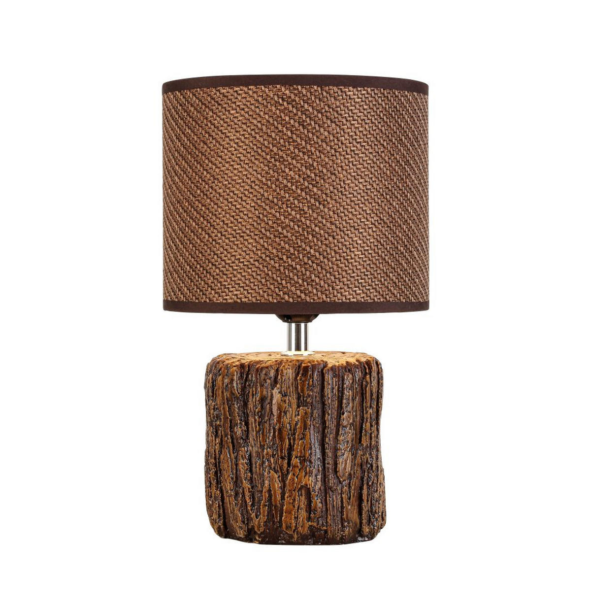 STOLNÍ LAMPA, E27, 18/31 cm  - hnědá, Natur, kov/textil (18/31cm) - Novel