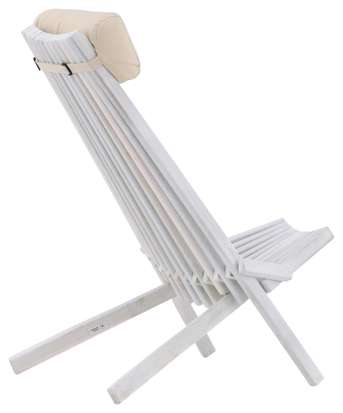 STRANDSTUHL Akazie Weiß  - Weiß, KONVENTIONELL, Holz (57/79/73cm) - Gardenson
