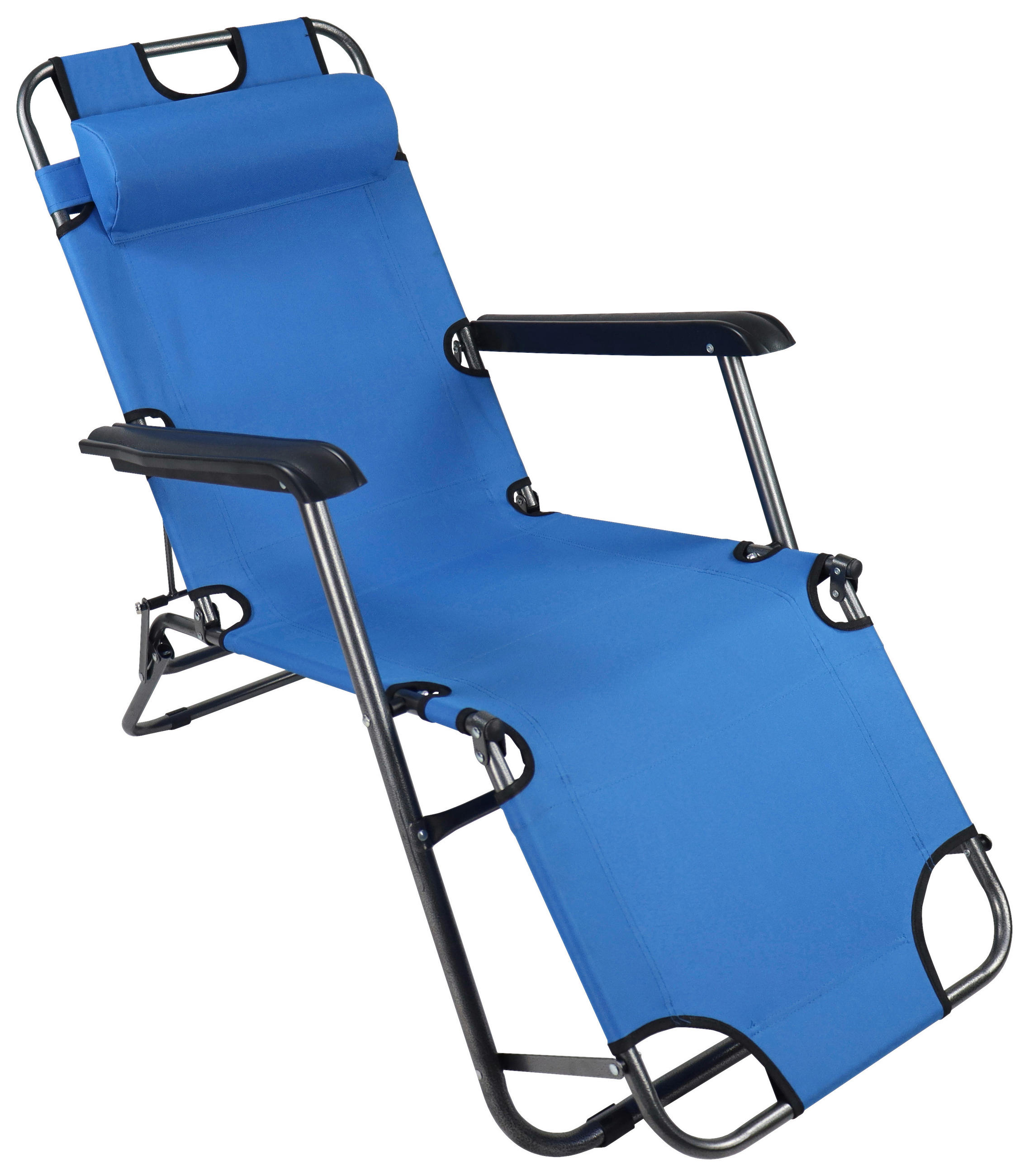 GARTENLIEGE 60/27/153 cm  - Blau, MODERN, Kunststoff/Textil (60/27/153cm) - Ambia Garden