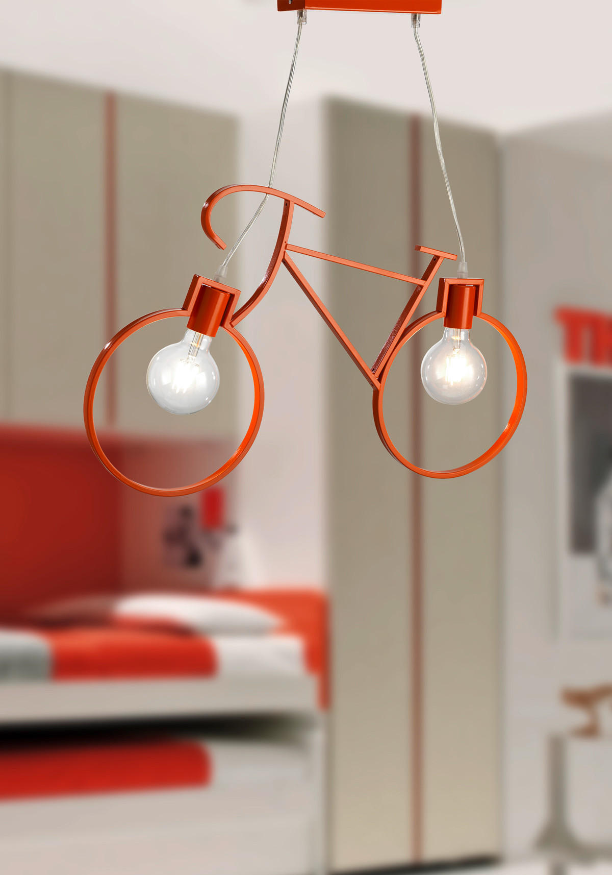 KINDERHÄNGELEUCHTE 67/4/125 cm   - Orange, Basics, Metall (67/4/125cm)